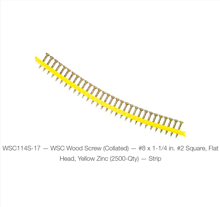 Simpson Strong-Tie Quik Drive Subfloor Screw (Collated) #8 x 1 1/4" T-25, Yellow-Zinc (2500 Quantity)