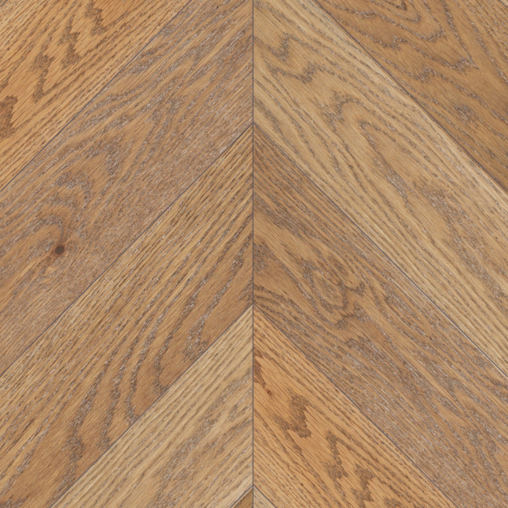 Vintage Northern Solid Sawn White Oak Canvas Wirebrushed Chevron 5" x 24.4" UVF Character Grade