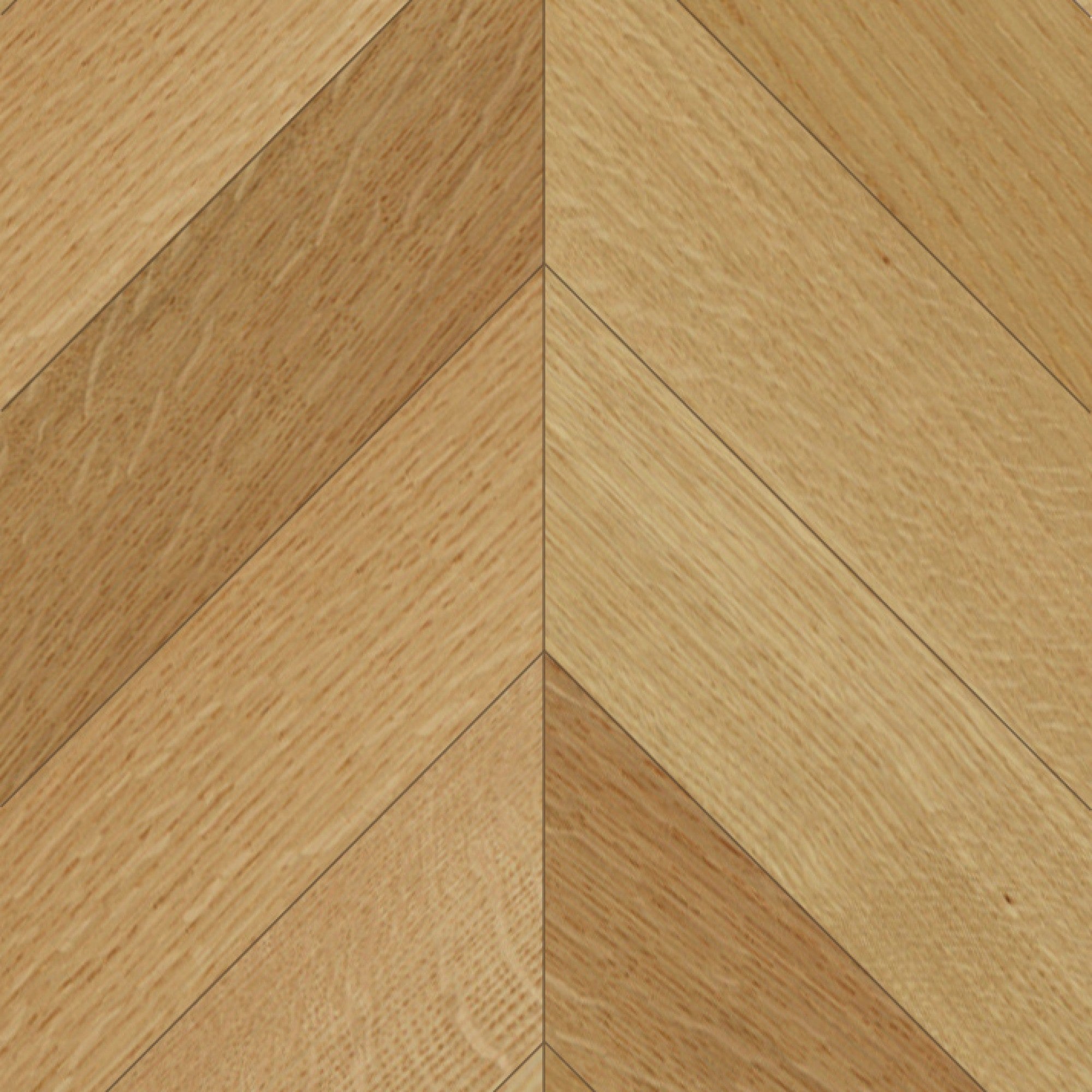 Vintage Northern Solid Sawn White Oak Natural Wirebrushed Chevron 5" x 24.4" UVF Character Grade